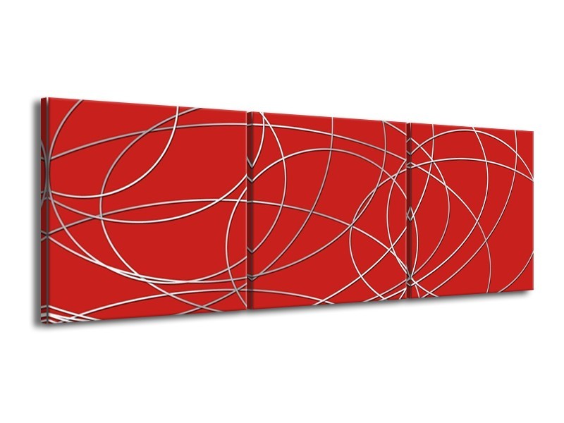 Glas schilderij Art | Rood | 150x50cm 3Luik