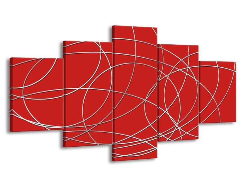 Glas schilderij Art | Rood | 150x80cm 5Luik