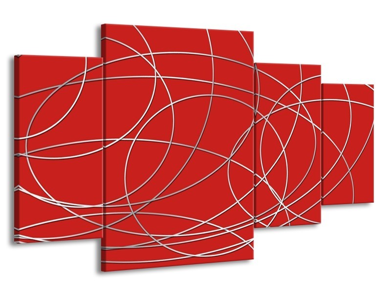 Glas schilderij Art | Rood | 160x90cm 4Luik