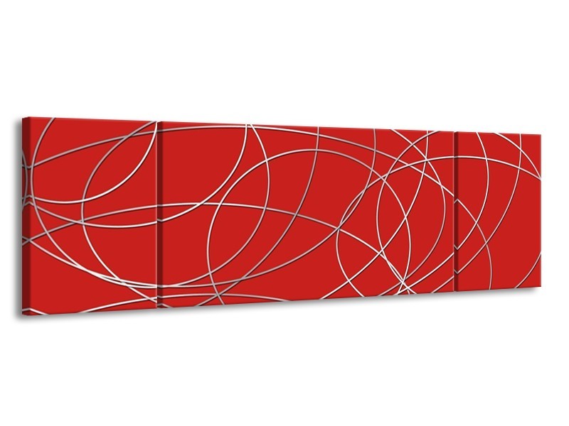 Glas schilderij Art | Rood | 170x50cm 3Luik