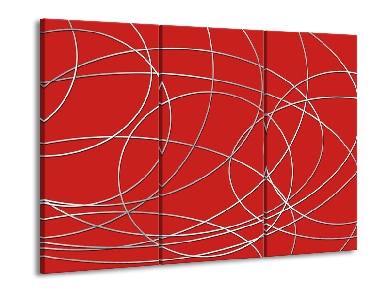 Canvas schilderij Art | Rood | 90x60cm 3Luik