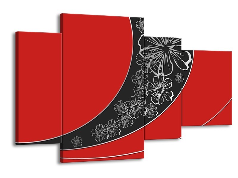 Glas schilderij Art | Rood, Zwart | 120x75cm 4Luik