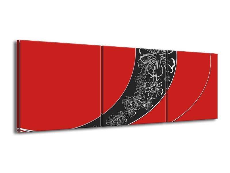 Glas schilderij Art | Rood, Zwart | 150x50cm 3Luik