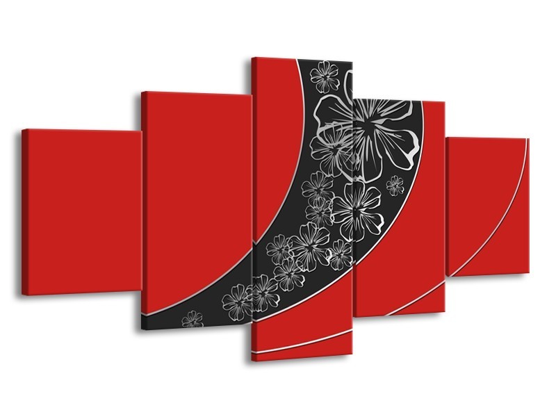 Glas schilderij Art | Rood, Zwart | 150x80cm 5Luik