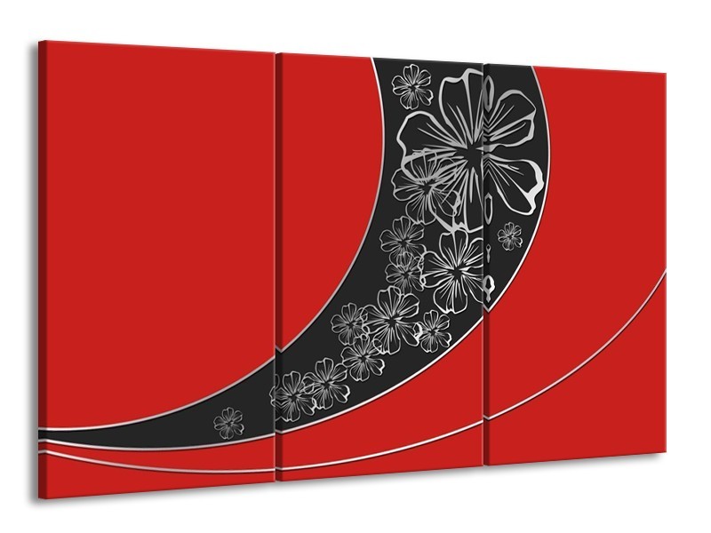 Glas schilderij Art | Rood, Zwart | 165x100cm 3Luik