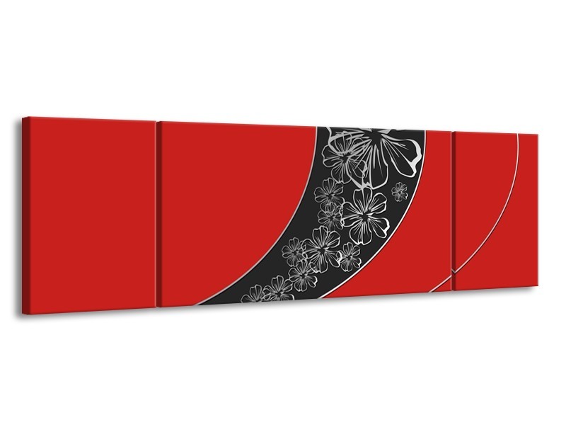 Glas schilderij Art | Rood, Zwart | 170x50cm 3Luik