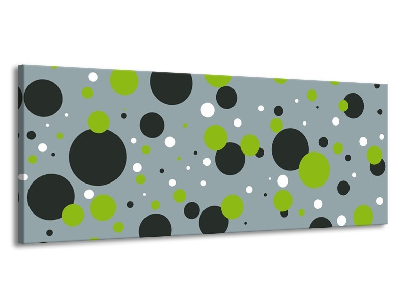 Glas schilderij Cirkel | Grijs, Zwart, Groen | 145x58cm 1Luik