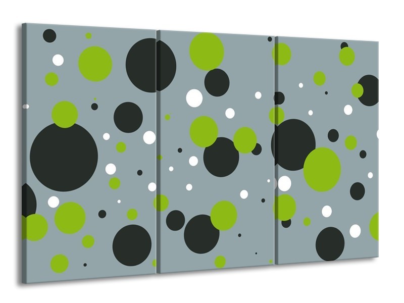 Glas schilderij Cirkel | Grijs, Zwart, Groen | 165x100cm 3Luik