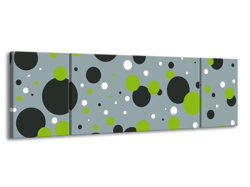 Glas schilderij Cirkel | Grijs, Zwart, Groen | 170x50cm 3Luik