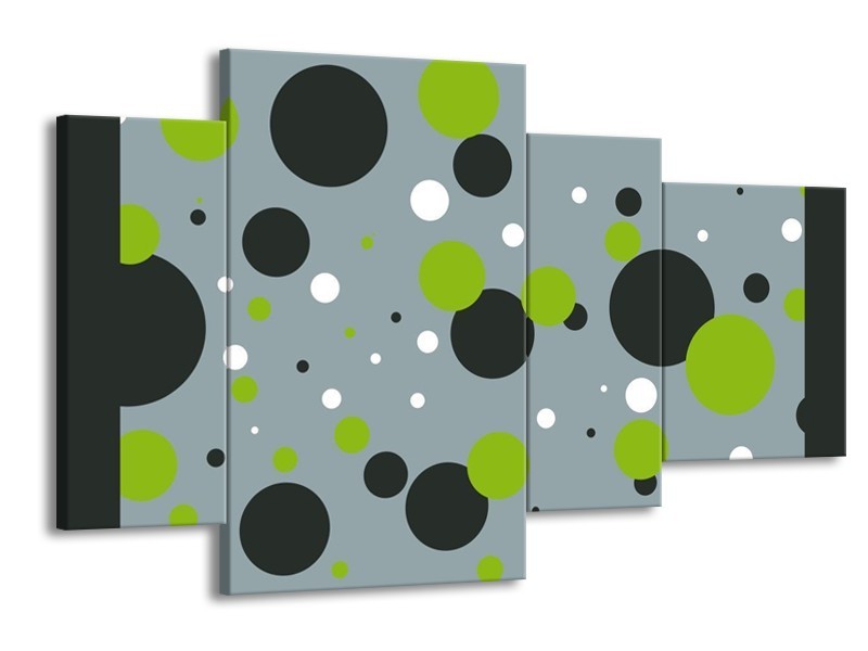 Glas schilderij Cirkel | Grijs, Zwart, Groen | 120x75cm 4Luik