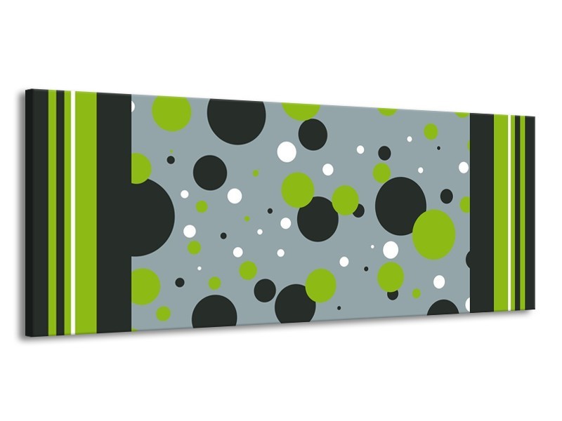 Glas schilderij Cirkel | Grijs, Zwart, Groen | 145x58cm 1Luik