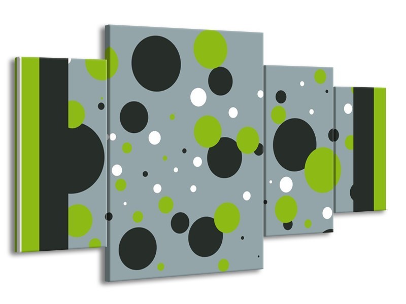 Glas schilderij Cirkel | Grijs, Zwart, Groen | 160x90cm 4Luik