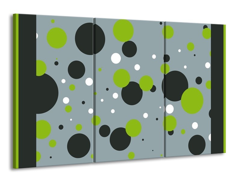 Glas schilderij Cirkel | Grijs, Zwart, Groen | 165x100cm 3Luik
