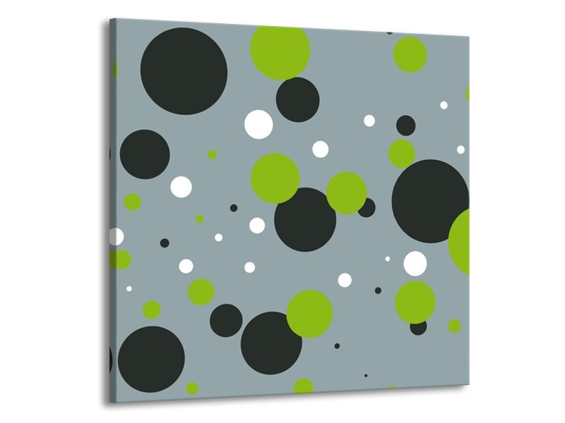 Canvas schilderij Cirkel | Grijs, Zwart, Groen | 50x50cm 1Luik