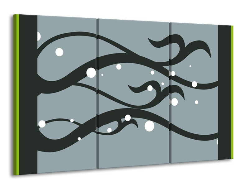 Glas schilderij Art | Grijs, Zwart | 165x100cm 3Luik