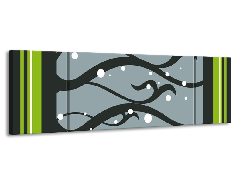 Glas schilderij Art | Grijs, Zwart | 170x50cm 3Luik