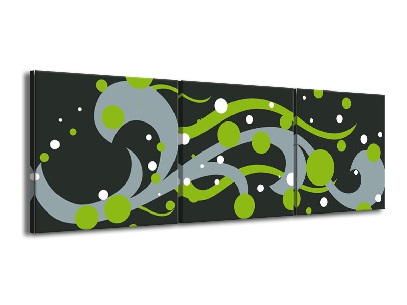 Glas schilderij Art | Groen, Grijs | 150x50cm 3Luik
