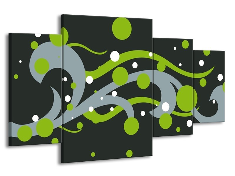 Glas schilderij Art | Groen, Grijs | 160x90cm 4Luik