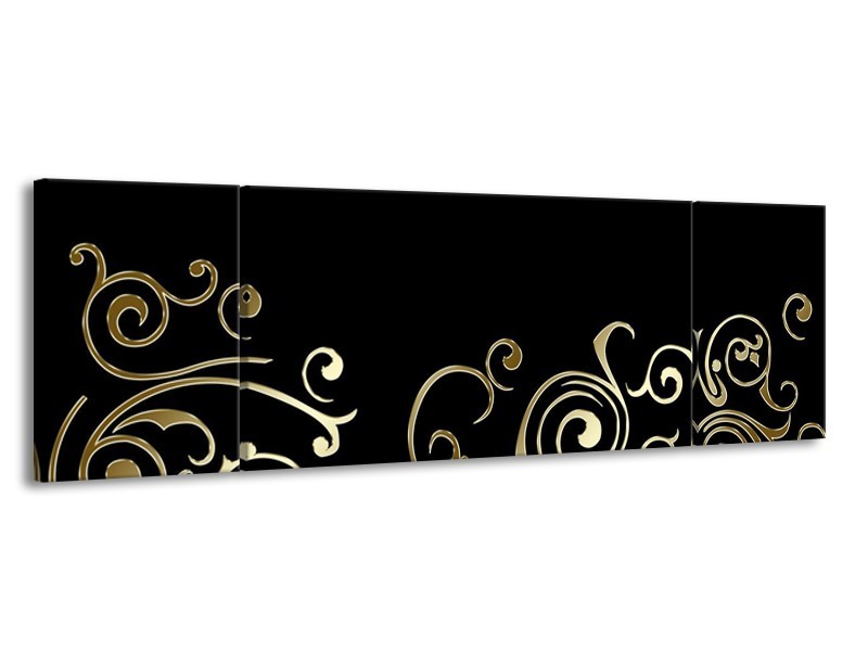 Glas schilderij Art | Zwart, Bruin | 170x50cm 3Luik