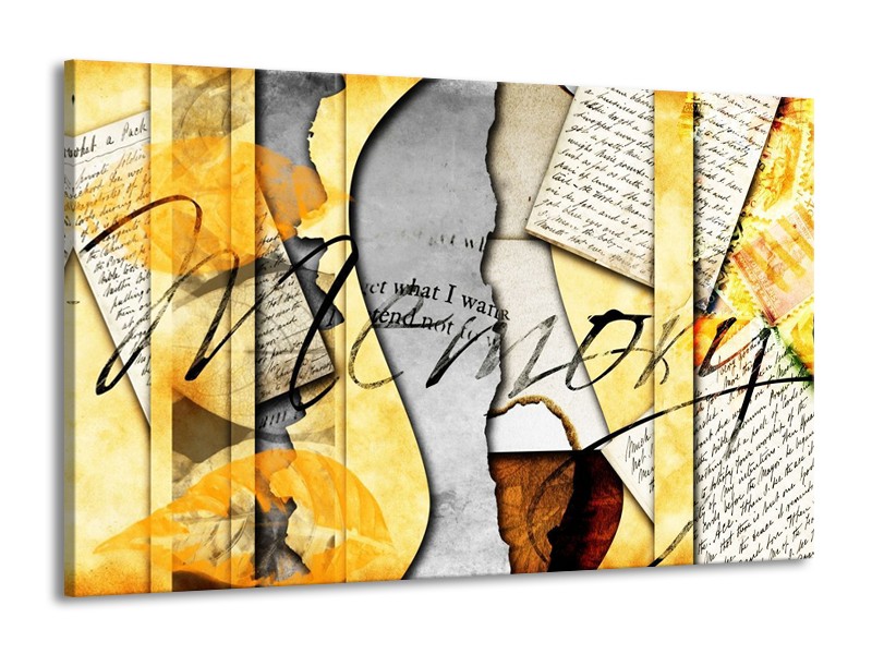 Glas schilderij Art | Bruin, Geel | 140x90cm 1Luik