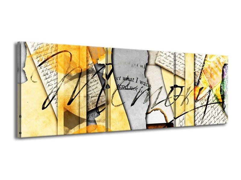 Glas schilderij Art | Bruin, Geel | 150x50cm 3Luik