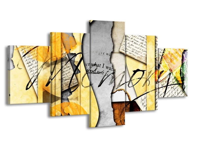 Glas schilderij Art | Bruin, Geel | 150x80cm 5Luik