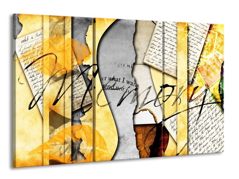 Glas schilderij Art | Bruin, Geel | 165x100cm 3Luik