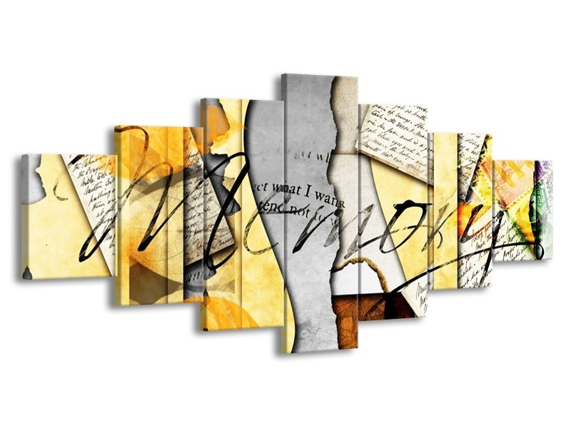 Glas schilderij Art | Bruin, Geel | 210x100cm 7Luik