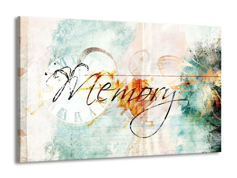 Canvas schilderij Art | Wit, Blauw | 140x90cm 1Luik