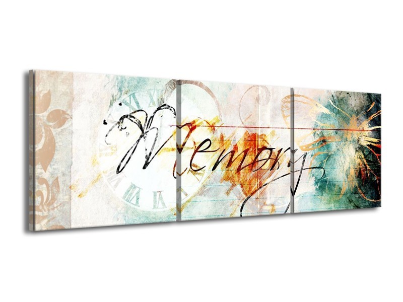 Glas schilderij Art | Wit, Blauw | 150x50cm 3Luik