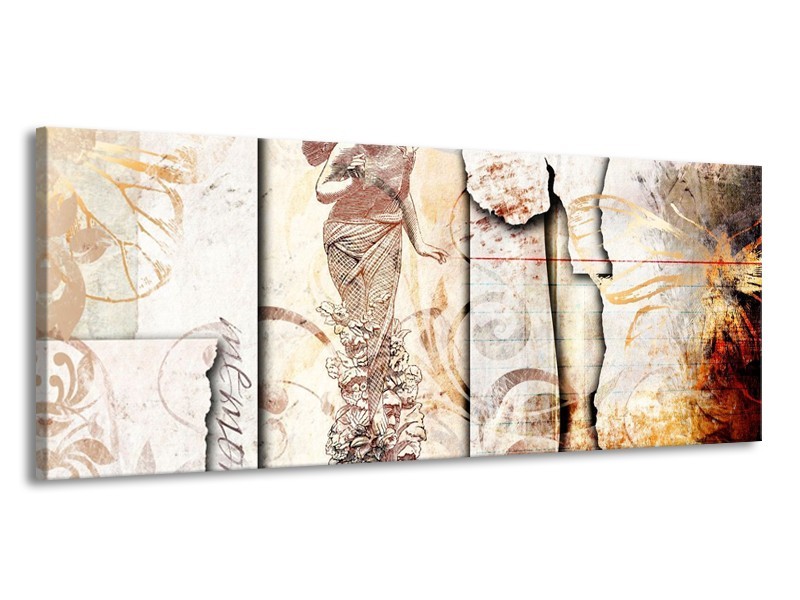 Glas schilderij Angel | Crème, Wit | 145x58cm 1Luik