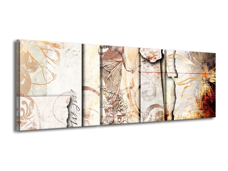 Glas schilderij Angel | Crème, Wit | 150x50cm 3Luik