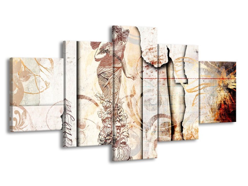 Glas schilderij Angel | Crème, Wit | 150x80cm 5Luik