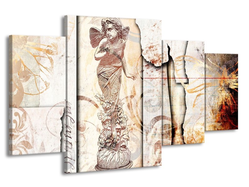 Glas schilderij Angel | Crème, Wit | 160x90cm 4Luik