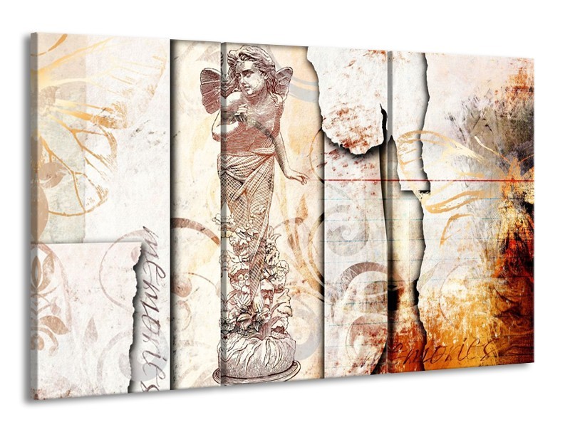 Glas schilderij Angel | Crème, Wit | 165x100cm 3Luik