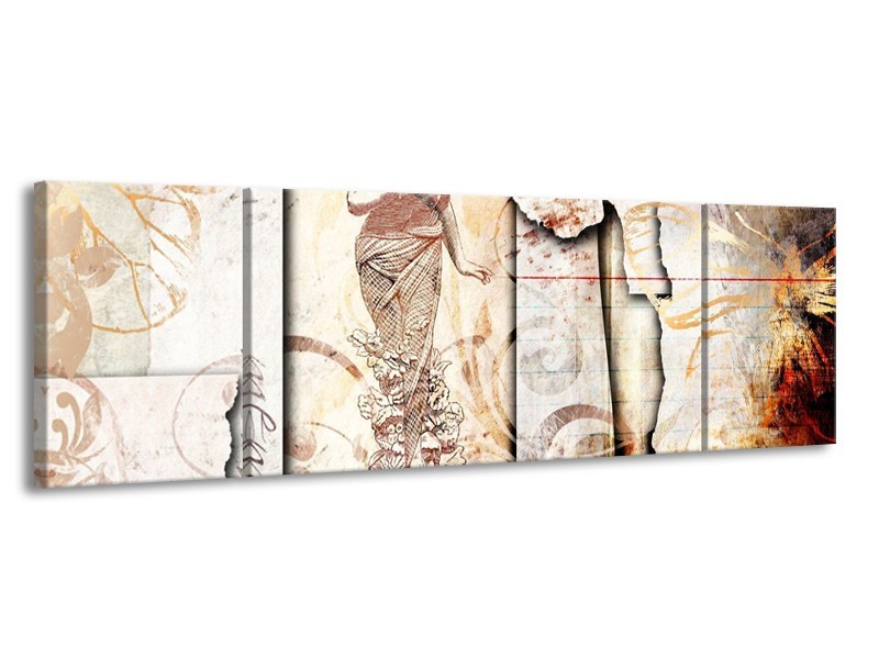 Glas schilderij Angel | Crème, Wit | 170x50cm 3Luik