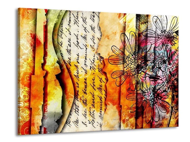 Glas schilderij Art | Geel, Oranje | 100x70cm 1Luik