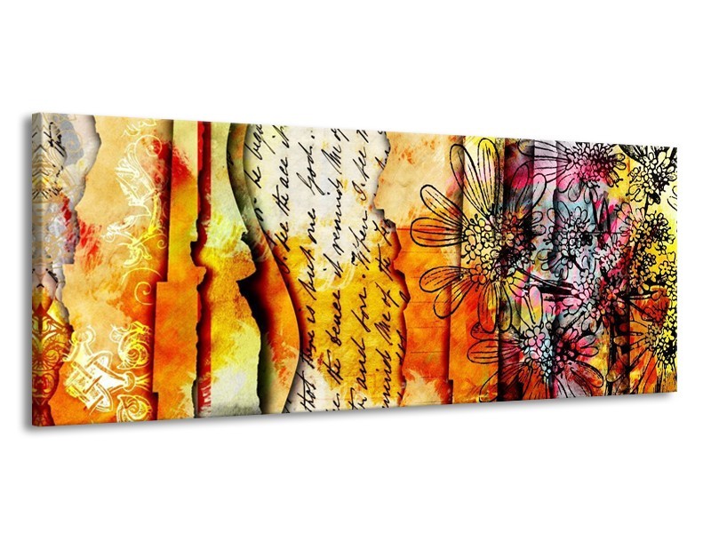 Glas schilderij Art | Geel, Oranje | 145x58cm 1Luik