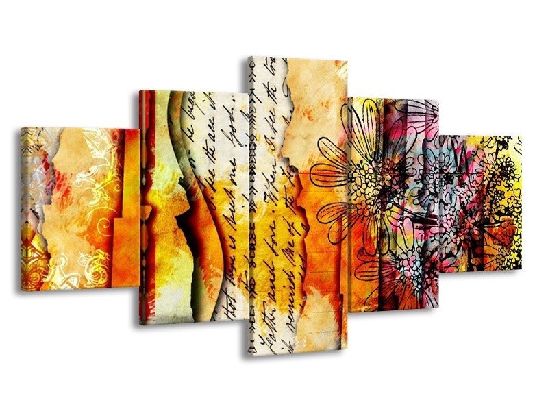 Glas schilderij Art | Geel, Oranje | 150x80cm 5Luik