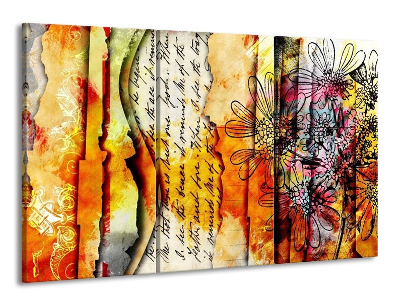 Glas schilderij Art | Geel, Oranje | 165x100cm 3Luik