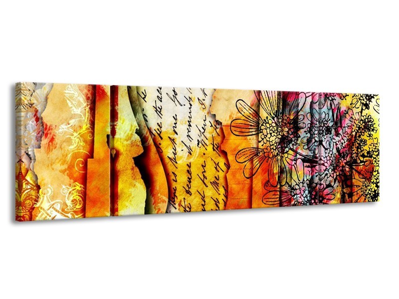 Glas schilderij Art | Geel, Oranje | 170x50cm 3Luik