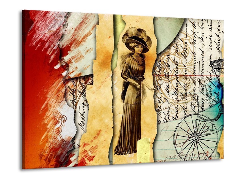Glas schilderij Vrouw | Bruin, Rood | 100x70cm 1Luik