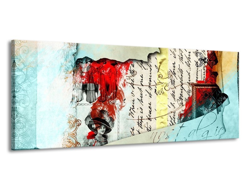 Glas schilderij Art | Rood, Crème | 145x58cm 1Luik