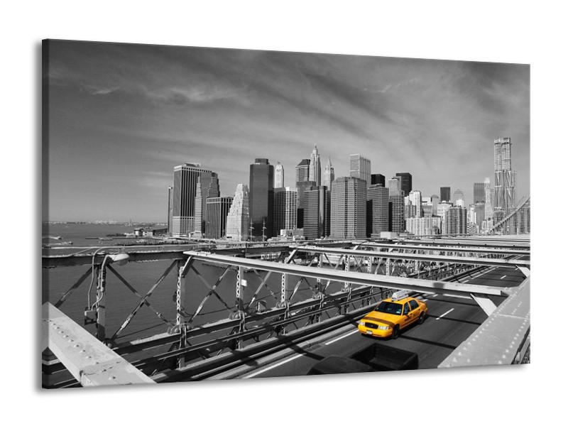 Canvas schilderij Gebouw | Grijs, Geel | 140x90cm 1Luik