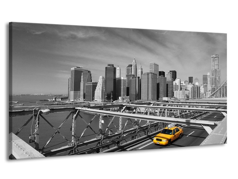 Canvas schilderij Gebouw | Grijs, Geel | 170x90cm 1Luik