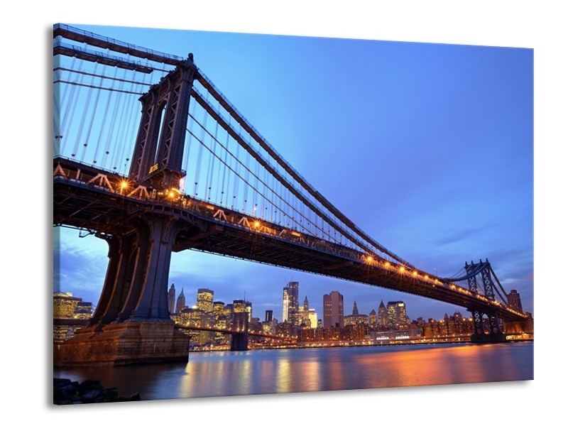 Glas schilderij New York | Blauw | 100x70cm 1Luik