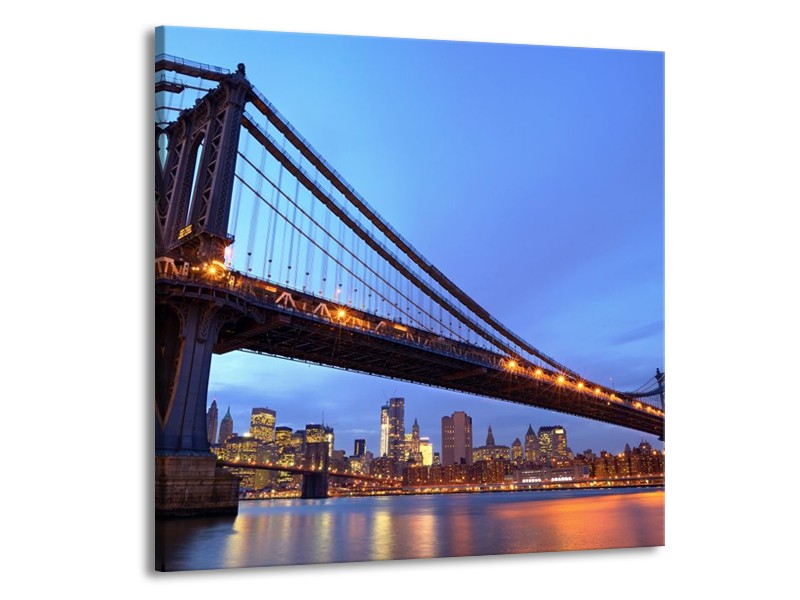 Canvas schilderij New York | Blauw | 70x70cm 1Luik