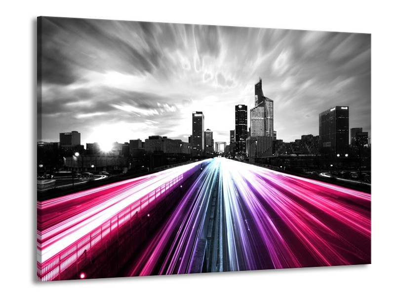 Glas schilderij Weg | Paars, Roze, Zwart | 100x70cm 1Luik