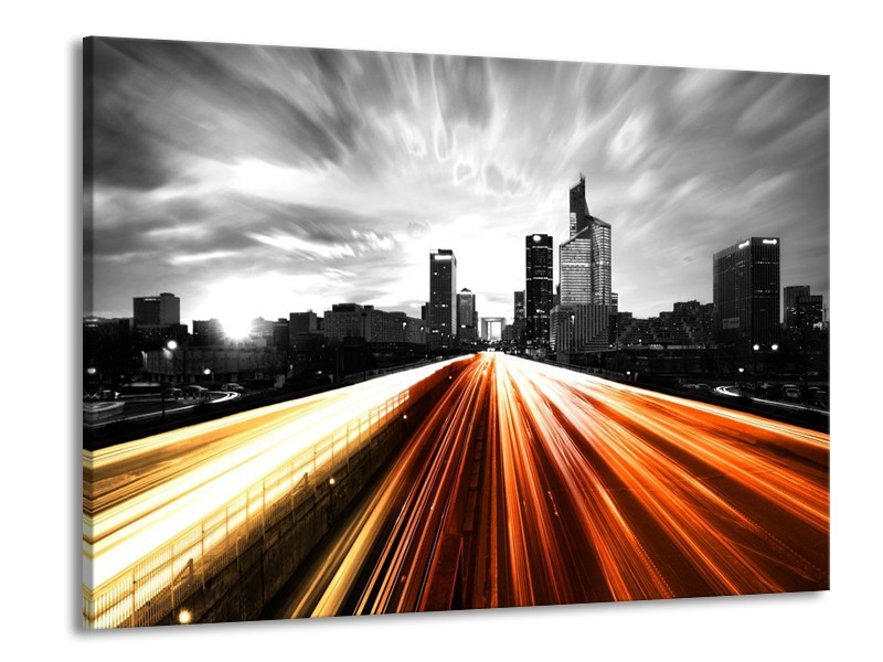 Glas schilderij Weg | Bruin, Oranje, Zwart | 100x70cm 1Luik