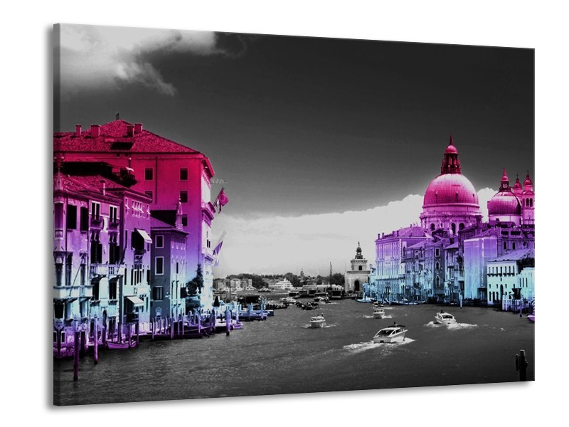 Glas schilderij Venetie | Paars, Zwart | 100x70cm 1Luik